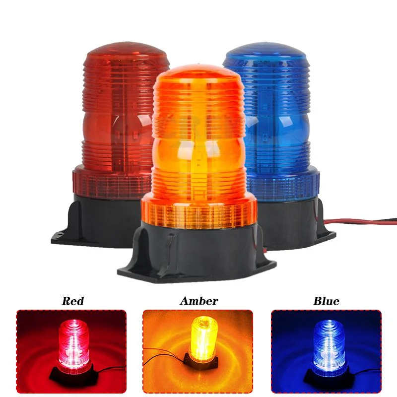 10-60V DC Warehouse Forklift Amber Strobe Flashing Emergency LED Beacon Warning Light