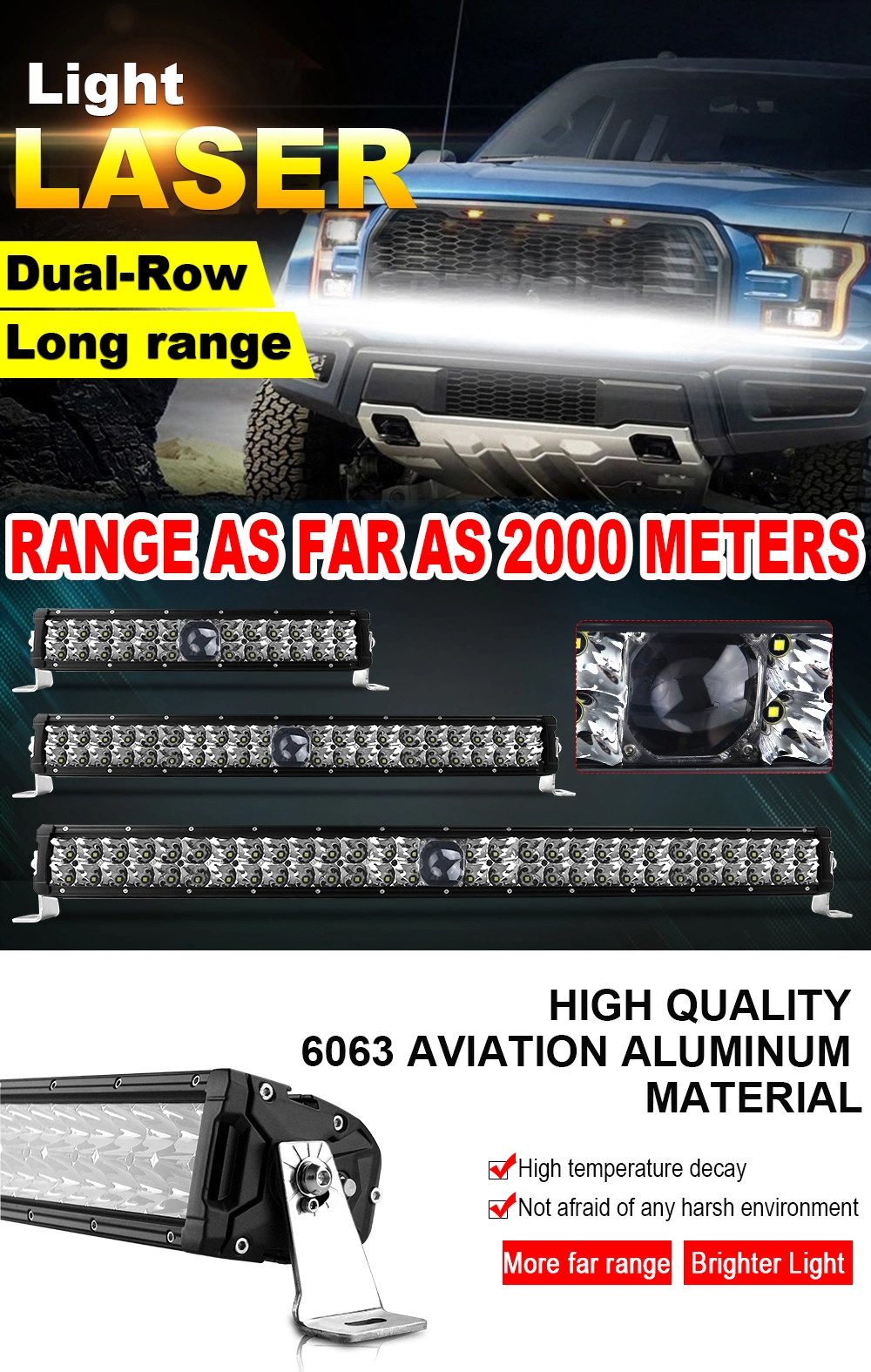 2020 Super Bright 2 Rows Barra LED 4X4 off Road Truck Laser LED Bar Light 1900m 22 Inch Laser LED Light Bar