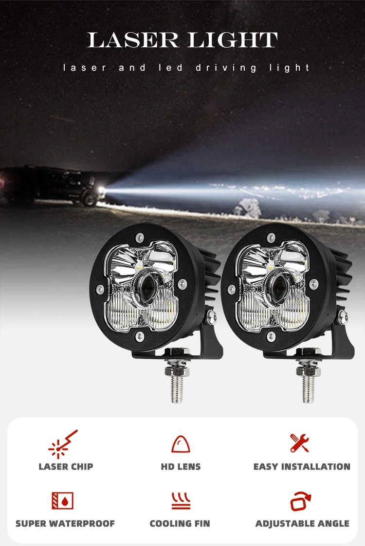 Super Bright Lux@1400m Car 50W off Road Mini 3′′ Inch 4X4 Laser LED Fog Driving Lights for Motorcycles