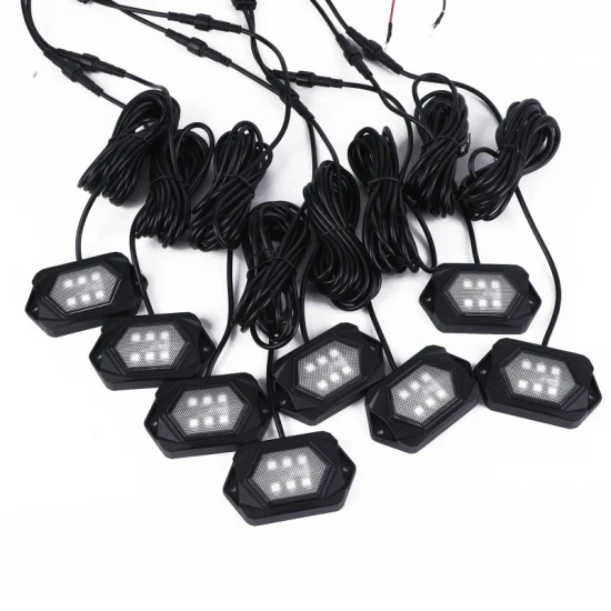 Bluetooth APP Control RGBW 4/8/12 Pod LED Voiture Décoratif RVB Mini LED Rock Light IP68