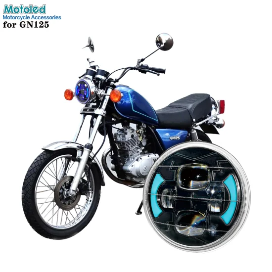 Motoled Ronde 5,75 Pouces Harley Suzuki Gn125 Semi-Assembly LED Accessoire Moto Auto Voiture High Low Beam DRL Phare Phare avec Lentille Optique Automobile