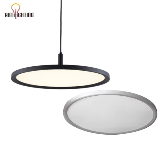 Intérieur Morden Rond Restaurant Lampe De Table Maison Cuisine Îlot Décor Éclairage Suspendu Mince Bureau Dimmable Intérieur Monté En Surface Pendentif LED Plafonnier