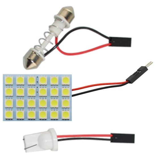 12V Festoon 5050 48SMD Voiture LED Intérieur Panneau Lumière C5w W5w T10 Toit De Voiture LED Dôme Ampoule De Voiture Lumière Intérieure